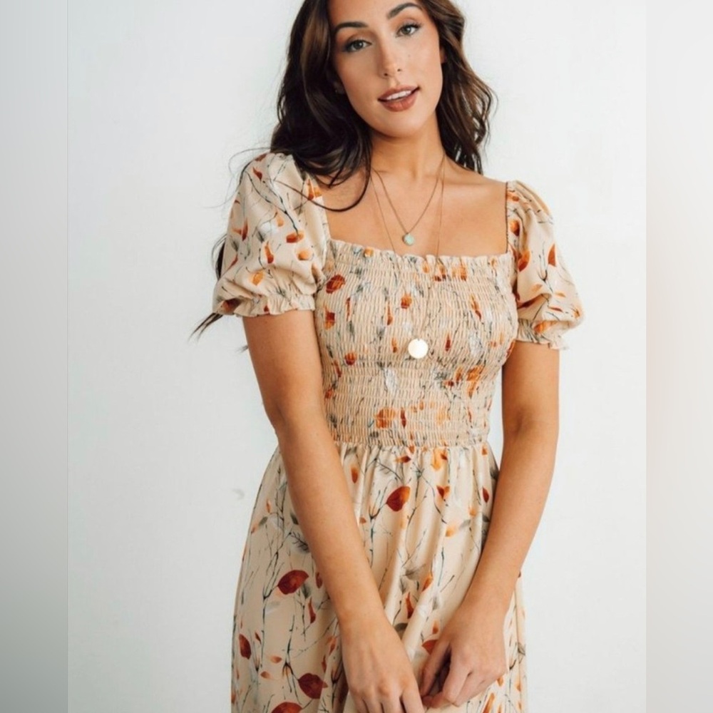 Baltic Born Floral Maxi Dress - Cream and Orange